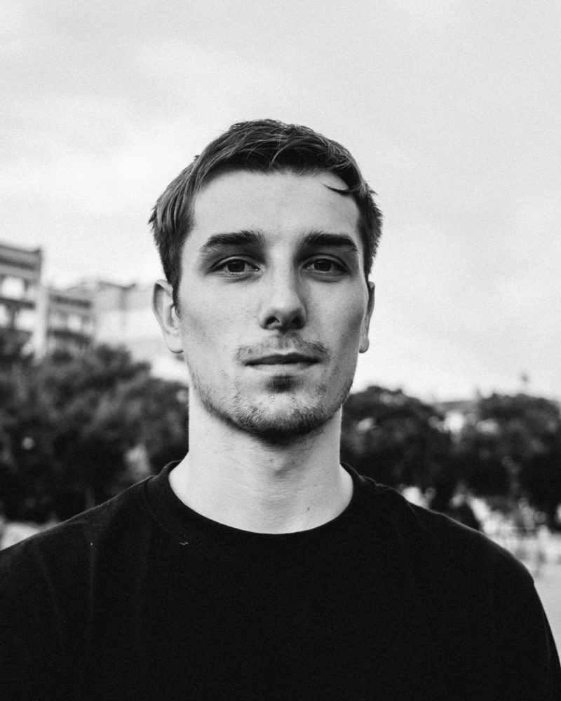 High-Contrast Black and White Headshot — style reference photo